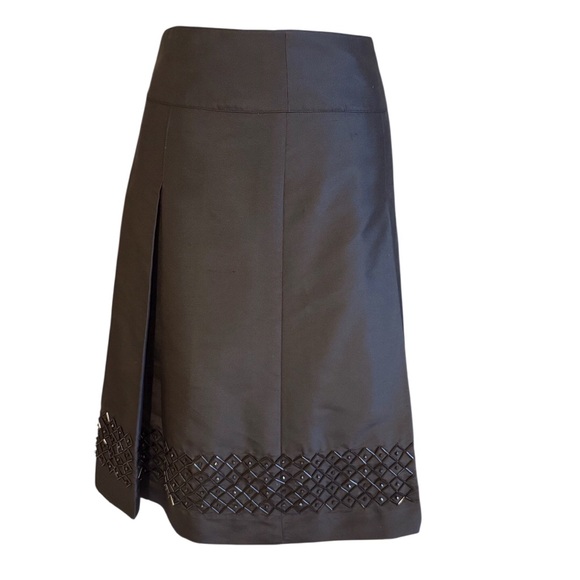 H & M  100% silk box pleat skirt with beaded hem. - Picture 11 of 11